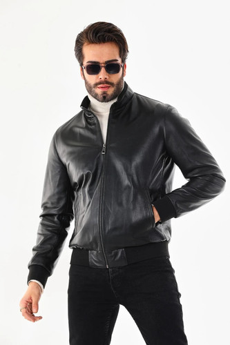 Giubbotto uomo nero cafe racer