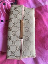 Portafoglio Gucci-Donna-Rosa/Beige Monogram Canvas GG Supreme-USATO-Buone/Ottime