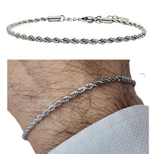Bracciale da uomo in acciaio inox braccialetto con catena intrecciato maglia per