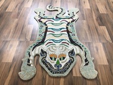 Tappeto trapuntato tigre tibetana tappeto di lana fatto a mano decorazione ca...