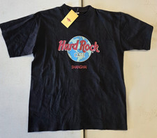 T-shirt grafica VINTAGE Hard Rock Cafe Shanghai - L nera nuova con etichetta
