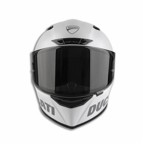 Casco integrale bianco logo