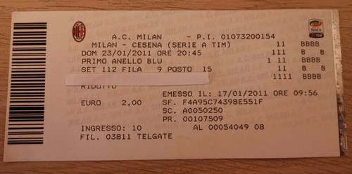 Biglietto stadio ticket c - biglietto,