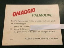 PUBBLICITARIO VINTAGE-CARTOLINA AVVISO OMAGGIO PALMOLIVE-COLGATE MILANO