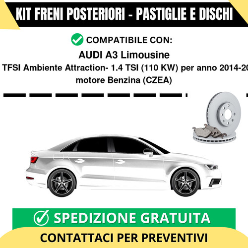 Kit freni posteriori per audi - kit,