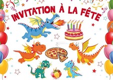 10 Biglietti Invito Dino Drago