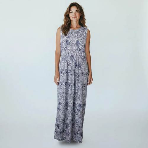 Maxi abito smanicato jill - maxi,