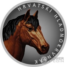 Moneta Argento 5 Oz Colorata SANGUE FREDDO CROATO 8€ Euro Croazia 2025