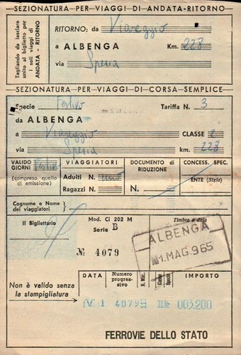 Biglietto del treno - treno, "