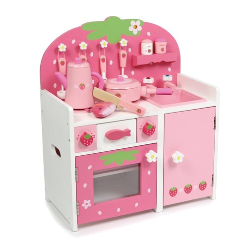 Cucina gioco legno rosa con - cucina,