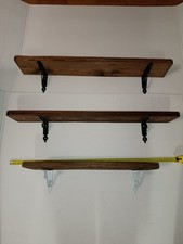 Lotto 3 Mensole in legno massello Di Recupero 55,5 X 16cm , 2x Cm 80x14