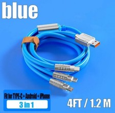 CAVO DI RICARICA CELLULARE 6A 120W TIPO TYPE C IPHONE MICRO USB CAVETTO 3 IN 1