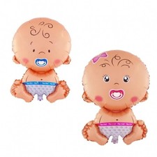 2 PALLONCINI PALLONCINO BAMBINO BAMBINA BABY 48X26CM NASCITA PER ELIO ARIA