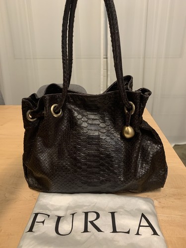 Furla dark brown - furla, embossed
