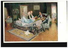 Cartolina d'artista A. Broch: Un cuore e un'anima, serie colorata K.&.H., mai usata