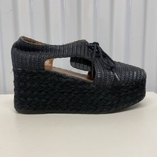 Jeffrey Campbell Tahiti espadrillas ritagliata in rafia invecchiata platform creepers 7