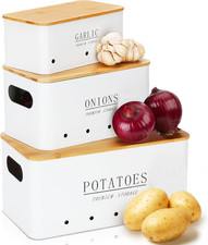 Porta Patate Cipolle Aglio - Set Di 3 Contenitore Patate E Cipolle E Aglio - Por