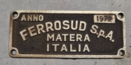 Vecchia targa insegna vagone - targa,