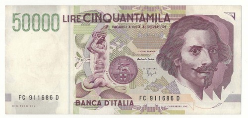 50000 lire bernini tipo - , ii°