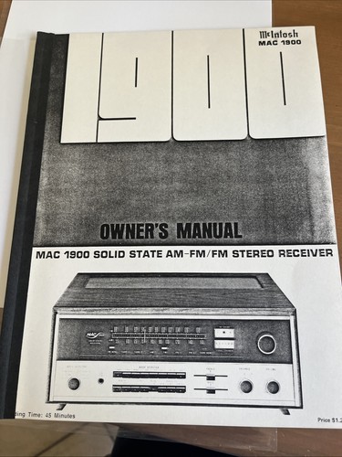 Mcintosh mac 1900 manuale del - 1900,