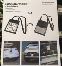 PORTATARGA DI PROVA CON DOPPIA TASCA PORTA DOCUMENTI/TARGA +CINGHIA DI FISSAGGIO