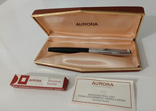 Penna Stilografica Aurora Pennino Oro Massiccio 14 Kt 14Kt 585 Vintage Custodia