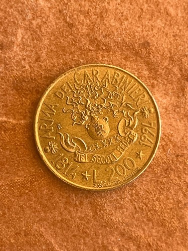 Moneta 200 lire arma dei - moneta,