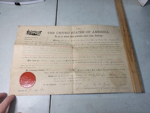 1890 certificato homestead - certificato,