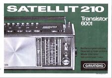 Grundig Manuale di Istruzioni per Satellite 210 Transistor 6001 Copy