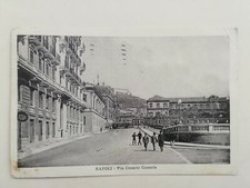 CARTOLINA NAPOLI VIA CESARIO CONSOLE ITALA BICICLETTA ANIMATA PAESAGGISTICA 