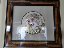 Coppia Di Quadri In Argento In Rilievo - Omaggio A Mucha