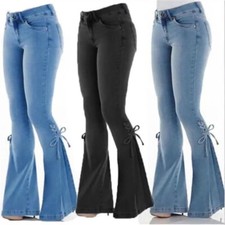 Jeans donna vita media fiocco