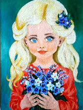 Ragazza con fiori Ritratto