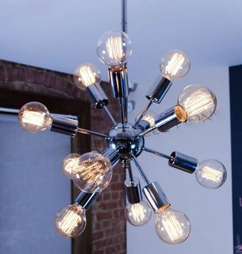 Lampadario sputnik ottone - lampadario,