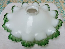 Lampadario fazzoletto opaline BORDO in VETRO SOFFIATO VERDE - 2^ metà xx secolo