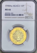 1998MO MESSICO 10 PESOS NGC MS