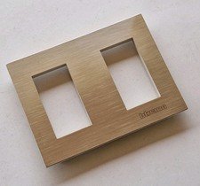 Bticino 13832BC placca placchetta Tekne bronzo chiaro grigio spazzolato 2 moduli