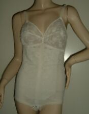 VINTAGE BODY GIRDLE MODELLATORE PIZZO BIANCO SEXY LINGERIE INTIMO LEGGI MISURE