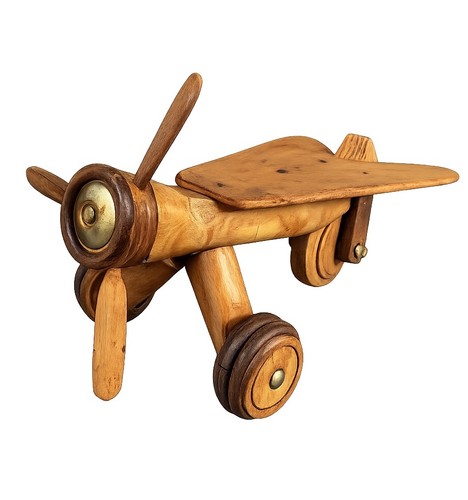 Aereo giocattolo legno - aereo, vintage