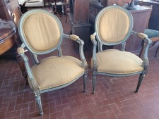 Coppia sedie con braccioli poltroncine laccate Stile Luigi XVI