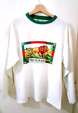 NAJ OLEARI 80s italy rara maglietta t-shirt maniche lunghe cotone LEONE tg L