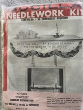 Vintage RARO Bucilla Christmas Kit di copertura per mantello con ricamo