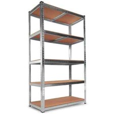 Scaffale 5 Ripiani Metallo 180x90x40 cm Scaffalatura Zincata con aggancio rapido