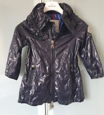 Moncler Junior Bambina Giacca Impermeabile Leggera Collo Mantella Blu Navy 3A-98