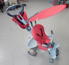 Triciclo Passeggino Bambino Con Maniglione Direzionale Tettuccio, Reclinabile