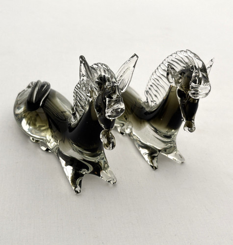 Coppia cavalli vetro vintage - coppia,