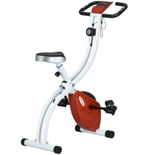 SPORTNOW Cyclette Magnetica Pieghevole a 8 Resistenze in Acciaio Rosso