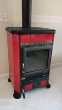 Stufa a legna in ghisa usata Nordica mod. Rossella Rivestimento in maiolica
