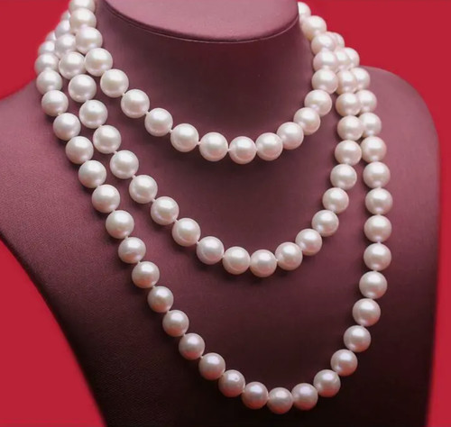 Collana lunga aaa 10mm - collana, 9-10mm