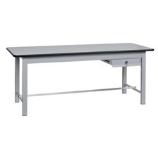 Tavolo banco da laboratorio in ferro piano in laminato 1 cassetto cm250x75x80h a
